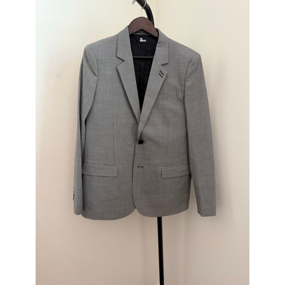 The Kooples black houndstooth 2 button blazer jacket sz 46 - Picture 3 of 7